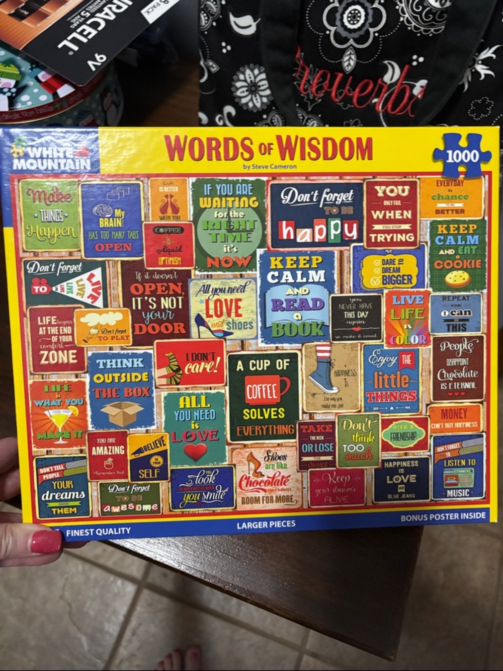 White Mountain Words of Wisdom 1000-Piece Jigsaw Puzzle - Colorful